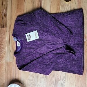 NWT Vintage Faded Glory Purple Ribbed Top Tee
